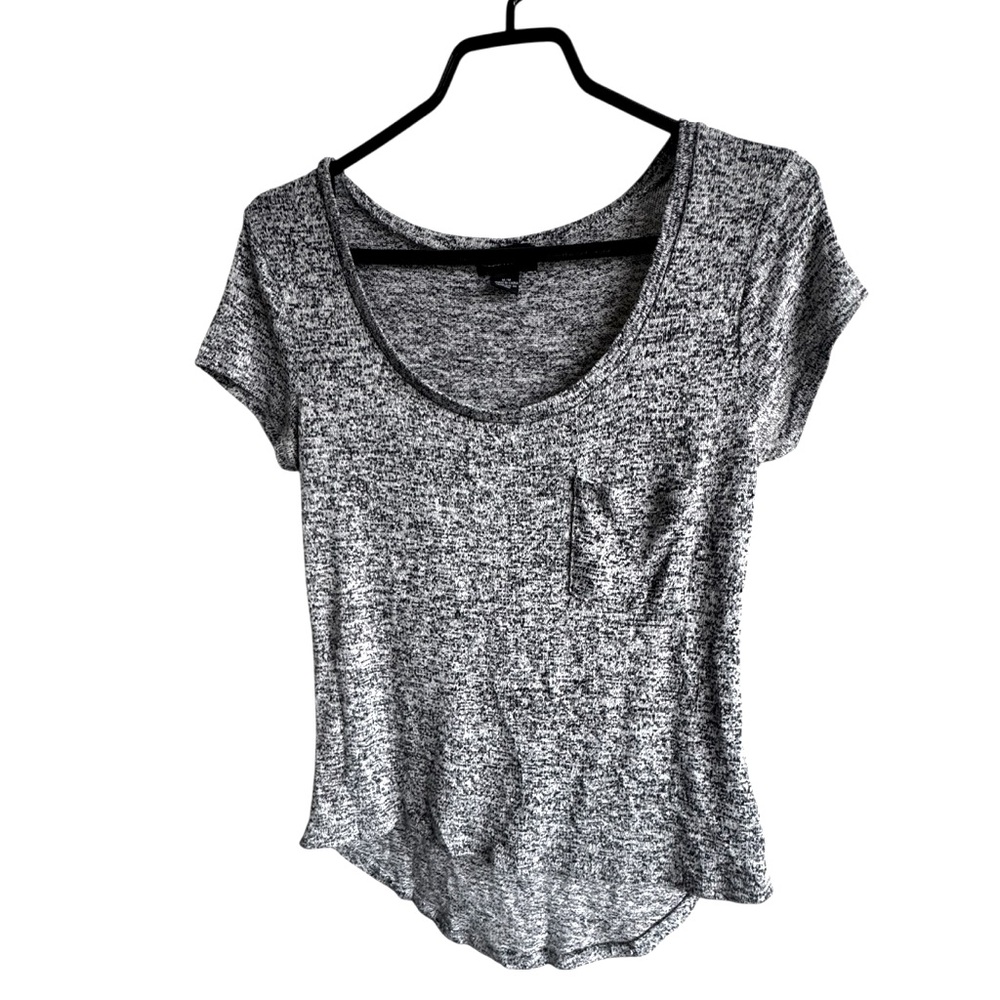 SEDUCTIONS Neutral Y2K Semi Sheer Short Sleeve Pocket T-Shirt Sz M